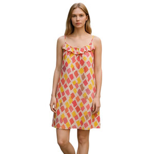 Old Navy Slip Dress Womens Large Multi Abstract Print Linen Blend